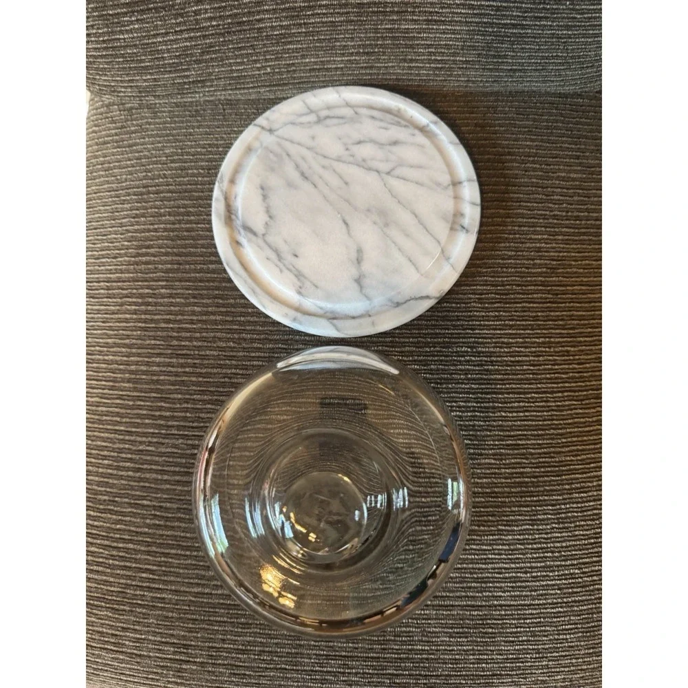 Vintage Style Marble Base Glass Cloche Dome Kitchen Display 8‎ Inch Serving Tray